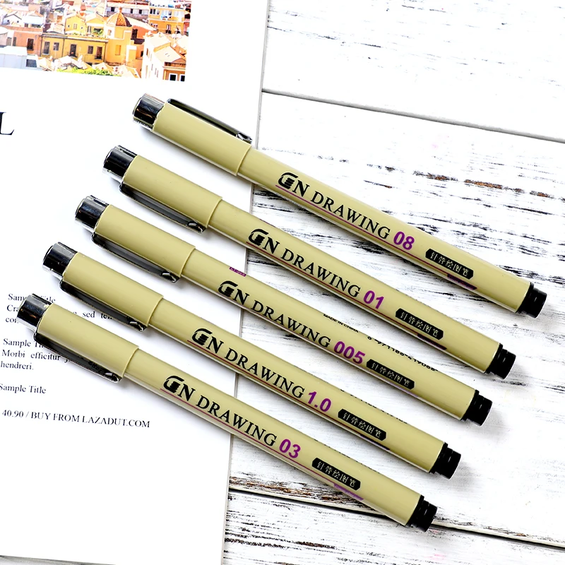 7 шт./компл. Guangna ручка Pigma Micron иглы чертежная Sakura же Тип Лот 005 01 02 03 04 05 08 маркер для