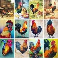 diy diamond painting chickens mosaic diamond embroidery full squareround drill rooster hen picture of rhinestone handcraft gift