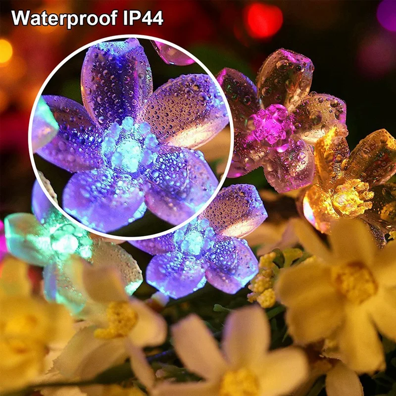 

7 Meters 50 Led Solar Power Fairy String Lights Blossom Flower Lamp Waterproof Outdoor Party Wedding Christmas Multi Color
