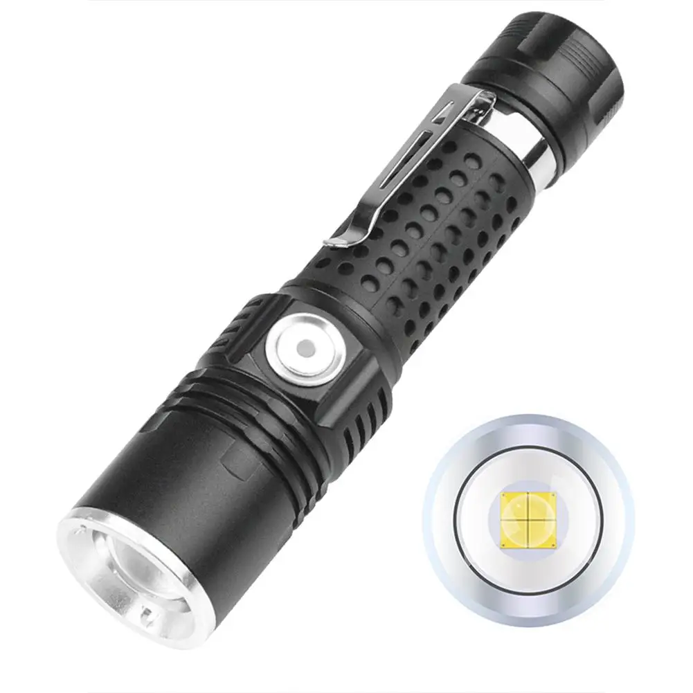 

LED Tactical Flashlights Usb Charging Bright Zoomable Handheld Flashlight with High Lumens for Camping Outdoor Emergency Use