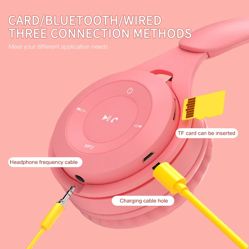 

Wireless Macaron Headphones V5.0 Bluetooth Headset Kids Adults Sports Headphone Earphones For PC Game Video Audio Phone Music