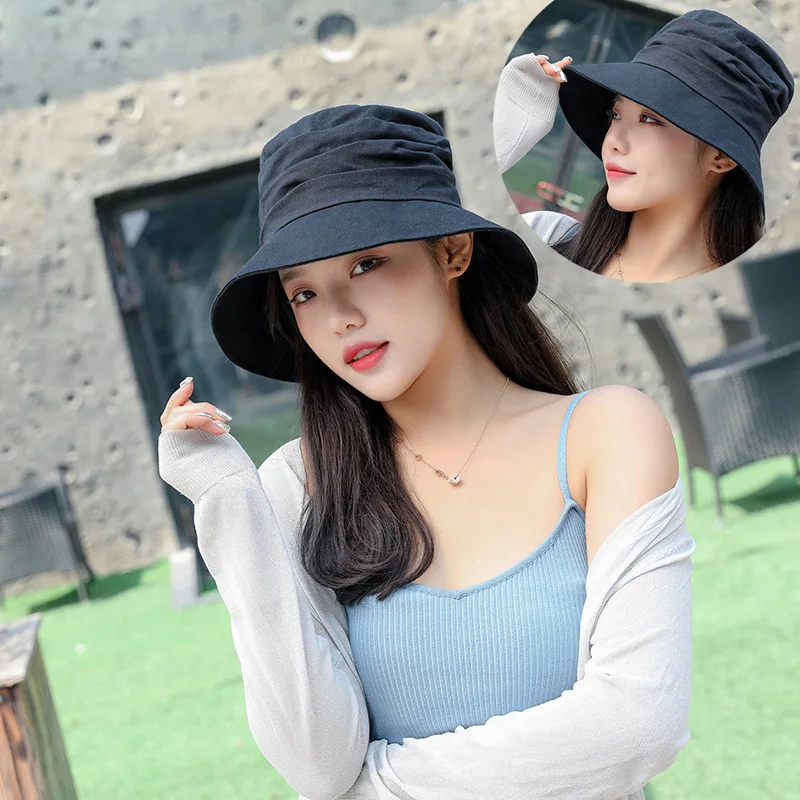 

The New Female Summer Bask In Outdoor Fisherman Hat Japanese Joker Hat Contracted Basin Of Han Edition Sun Hat Cap