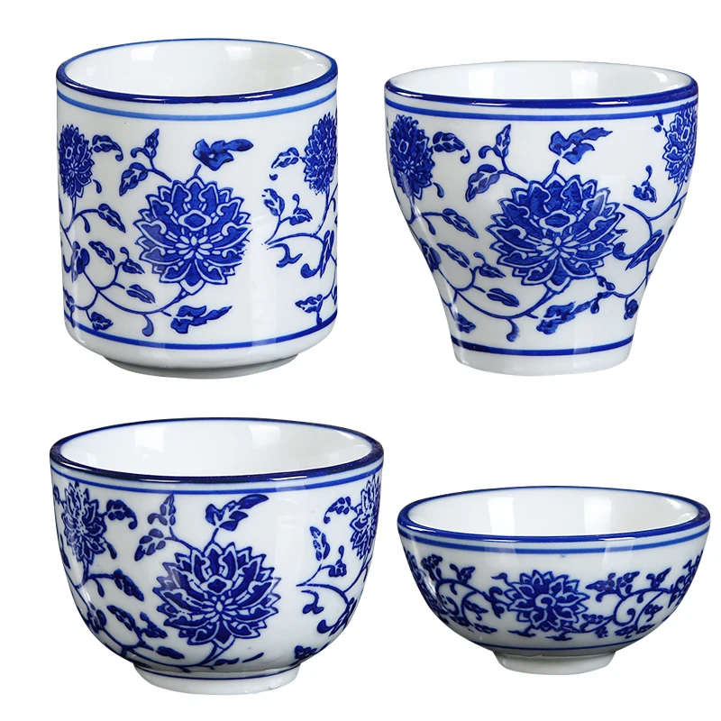 Китайский Синий и белый фарфор чашки Винтаж керамический чайный набор кунг фу
