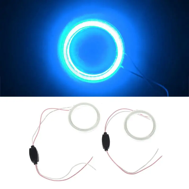 2 предмета 70 мм DC 12V COB Halo Автомобильный светодиодный светильник кольцо Ангельские