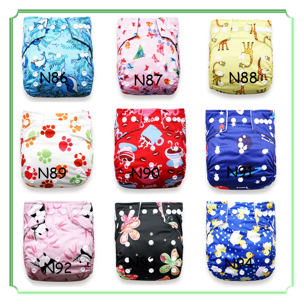 120pcs Babyland Cloth Diapers Baby Nappy Washable Reusable Diaper Covers With Microfiber Inserts Absorbents 3 Layers Diaper Pads