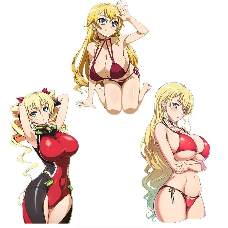 

15CM Sexy Anime Golden Hair Girl Hundred Claire Harvey Car Sticker Laptop Vinyl Decal