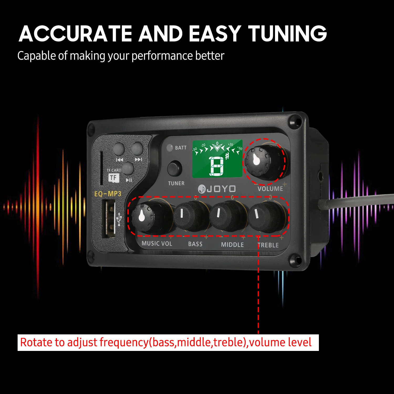 JOYO EQ-MP3 3-полосная система эквалайзера акустическая гитара предусилитель