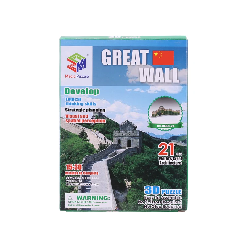 Эва всемирно известные архитектурные здания 3D пазл 21 шт. Китай Great Wall Обучающие