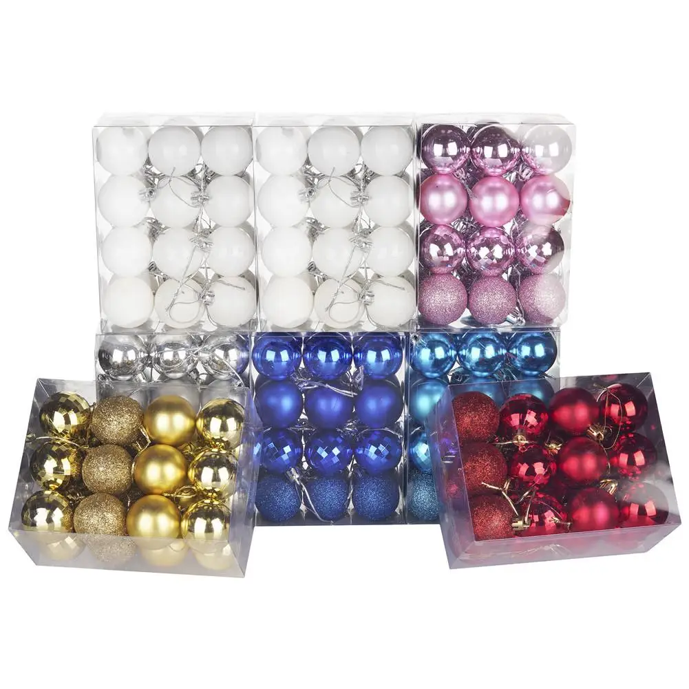 24 шт./лот 6 см Рождественская елка подвесной шар цветной окрашенный