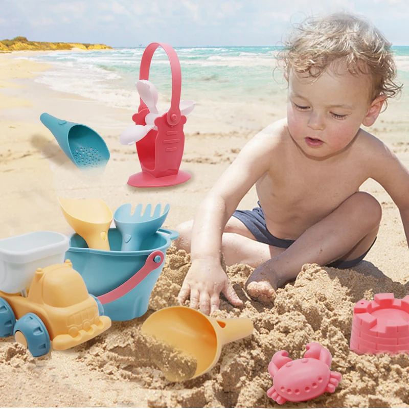 

Baby Beach Game Toy Children Sandbox Toys Silicone Soft Sand Beach Set Kit Toys Cart For Play Beach Sand Water Play