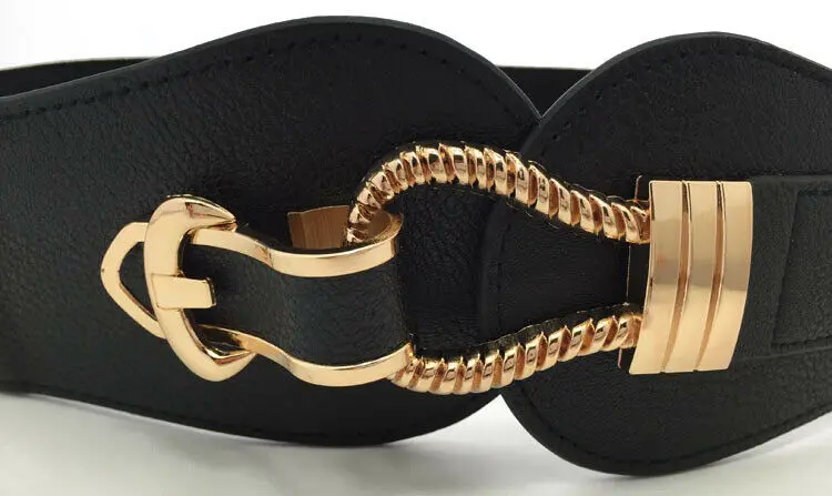 

Belts for Women New Fashion Womens Super Wide Faux Leather Waist Belt Stretch Elastic Corset Waistband