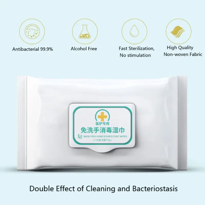 

50Pcs All-Purpose Hand Free Disinfectant Wipes Antibacterial NO Alcohol Safe Sanitizing Wet Tissue Gentle Cleaning Wipes