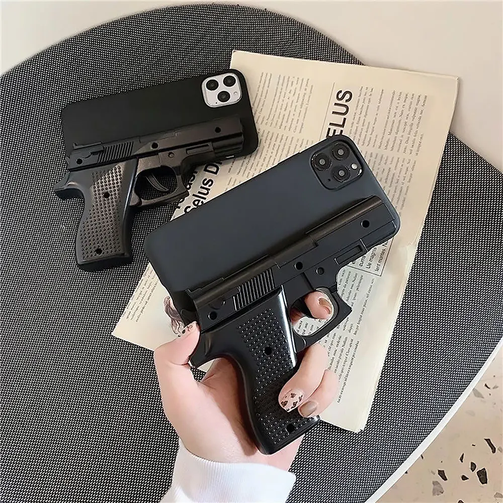 

Luxury 3D Fun Pistol For Apple IPhone 11 12 Pro Max Case Mini X XR XS 6 6s 7 8 Plus SE2020 Personality Creativity