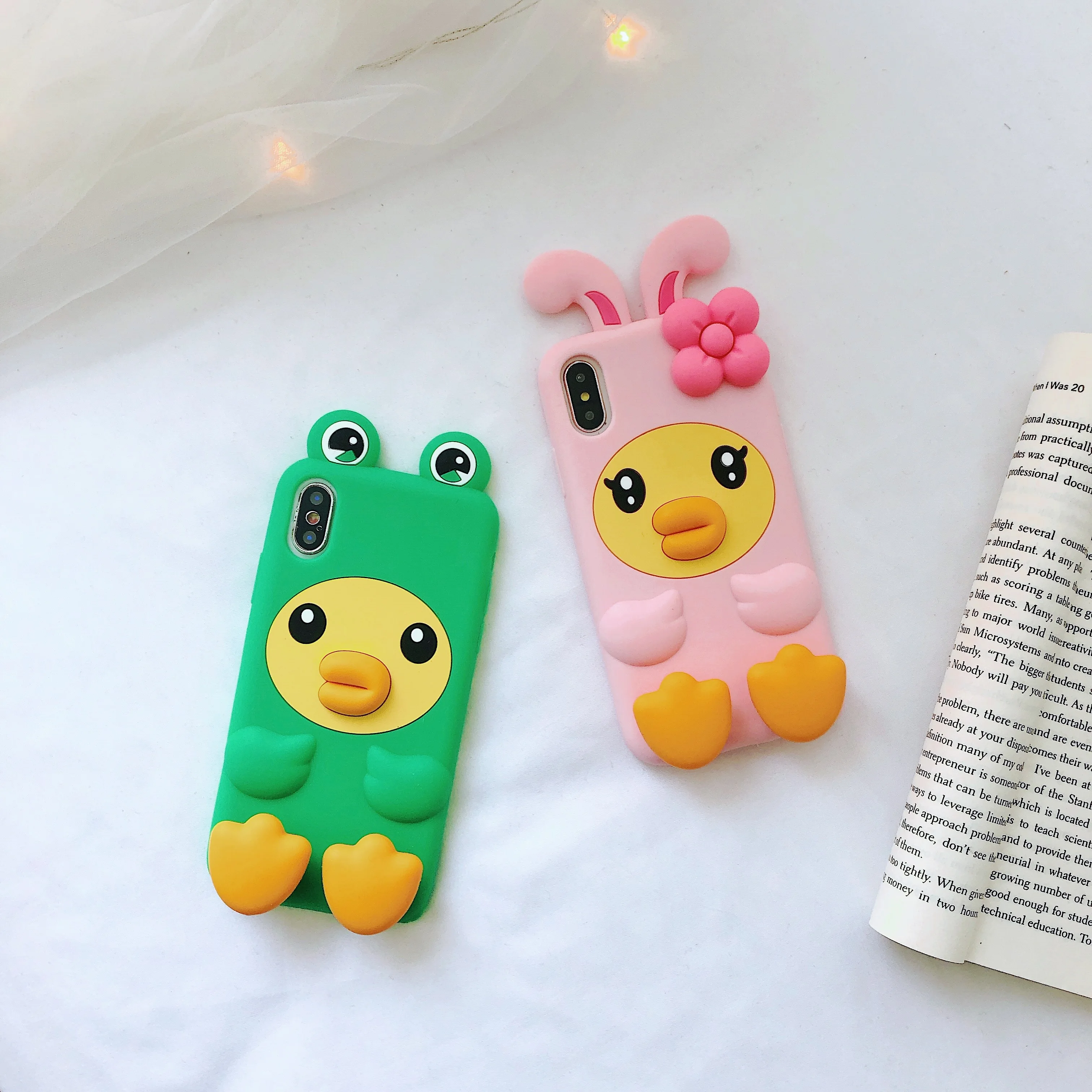Милый 3D мультяшный чехол для iPhone X XR XS MAX Мягкий защитный телефона с изображением