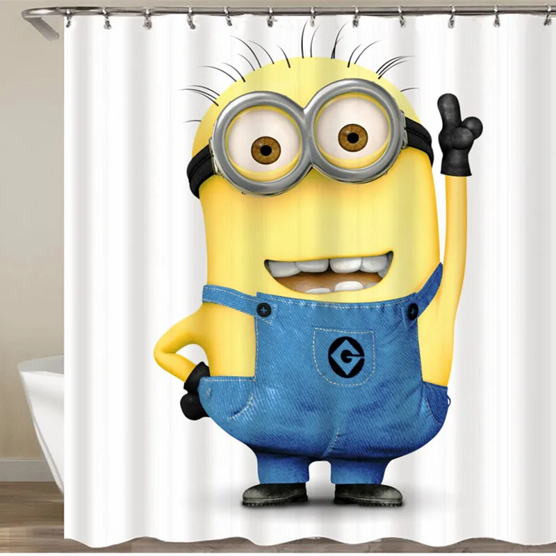 Милая желтая декоративная водонепроницаемая ткань полиэстер занавеска для душа