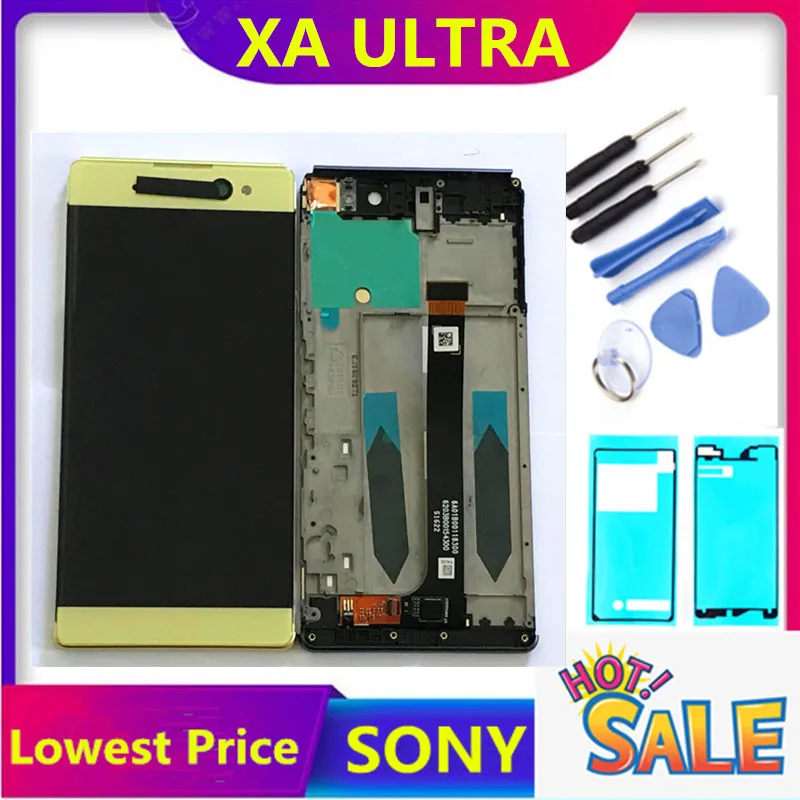 ЖК дисплей для SONY Xperia XA Ultra с сенсорным экраном и рамкой 6 0 дюйма|Экраны мобильных