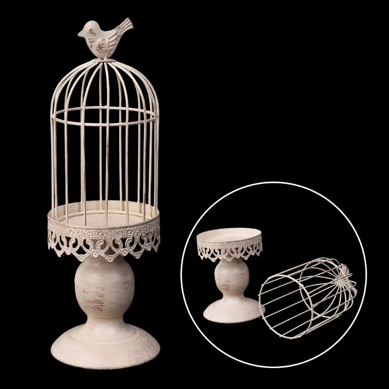 Метлаллическая птица клетка, Свечи Держатель Подсвечники Tealight висящий декоративный фонарь подарок Q1FD