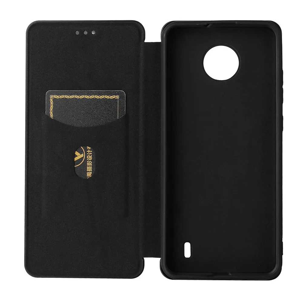 Модный флип-карбоновый противоударный кошелек магнитный кожаный чехол для Nokia C20