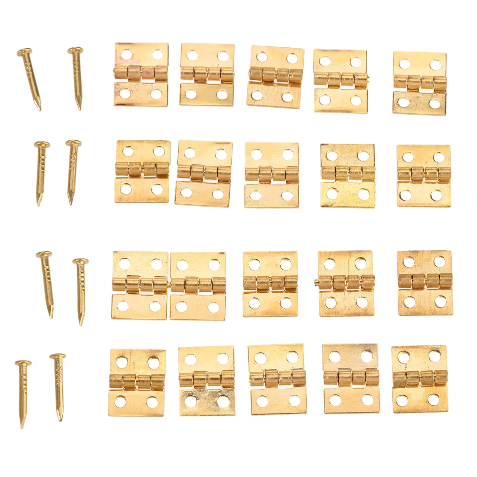 20Pcs Brass Mini Cupboard Hinge Furniture Fittings Decorative Jewelry Wood Box Cabinet Door Hinges Hardware 10x8mm | Обустройство