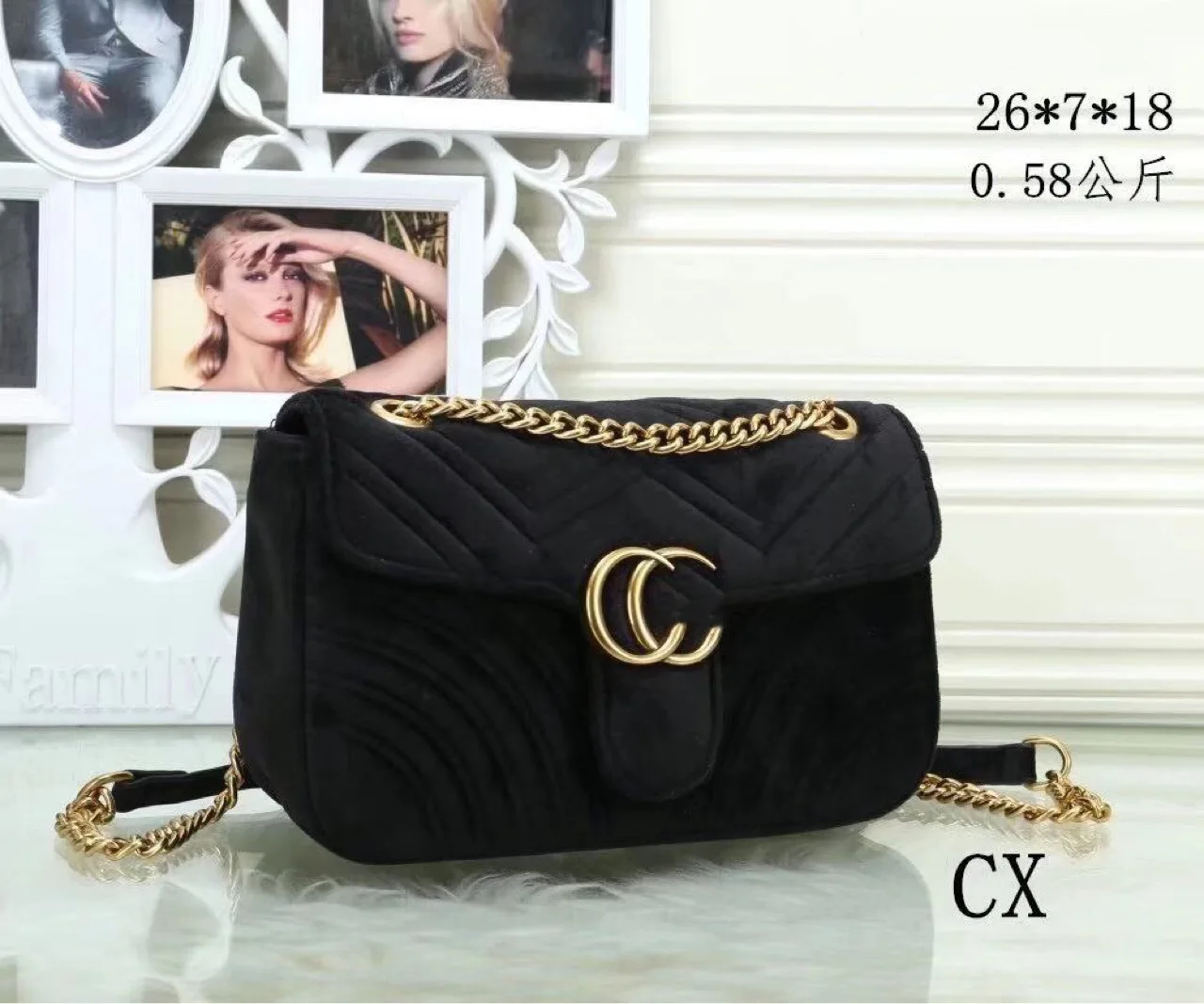 

2021 Inside The Bag Lock Buckle Single Small Square Bag Soft Horizontal Square Type Double G Ring Bag purses and handbags