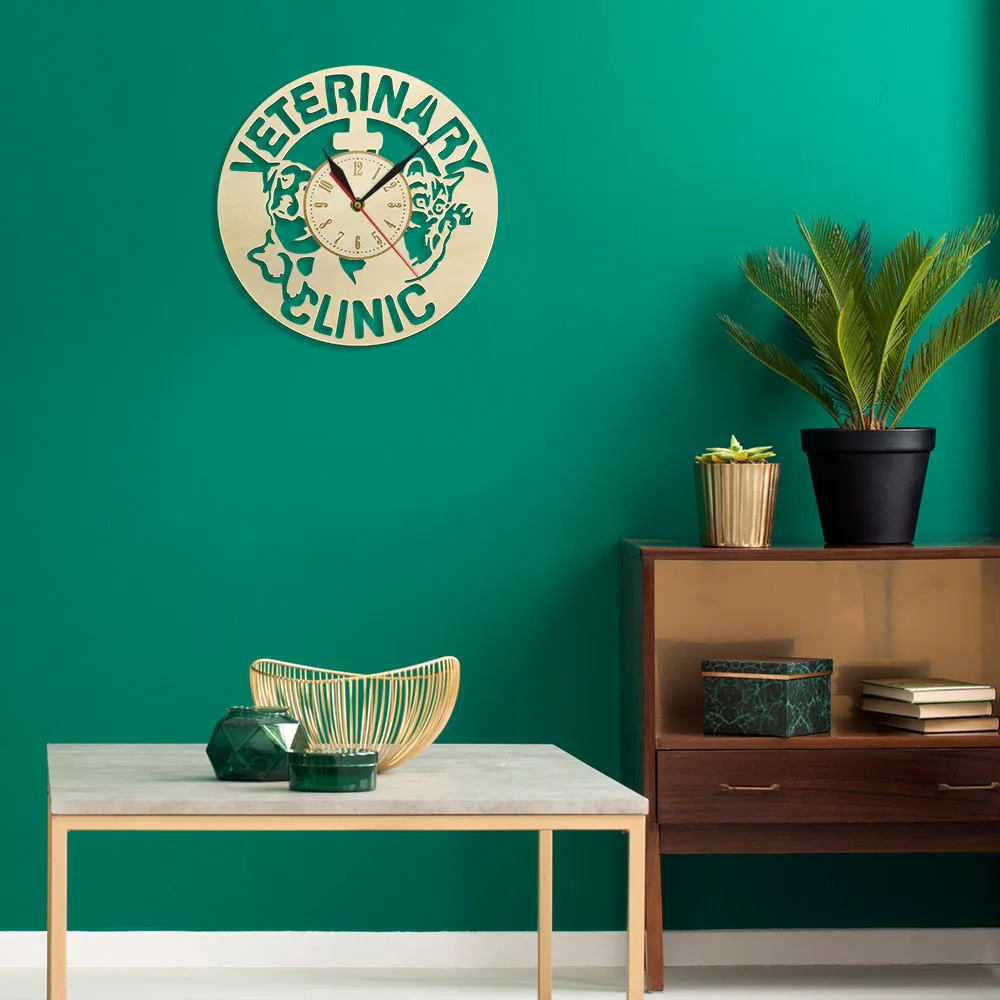 Деревянные настенные часы для ветеринарии подарок на выпускной медсестер и
