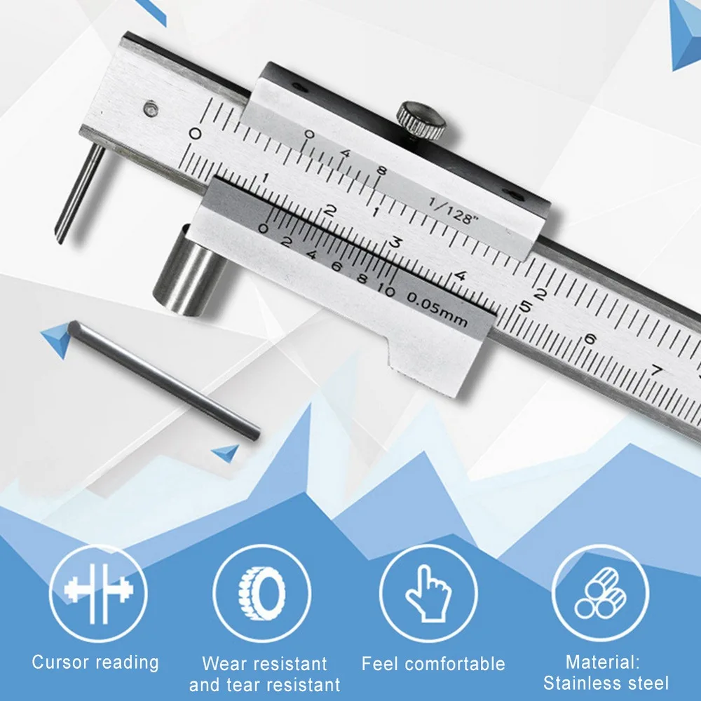 

0-200mm Parallel Marking Vernier Caliper Stainless Steel Parallel Scribe Calipers Carbide Scriber Marking Gauge Tool