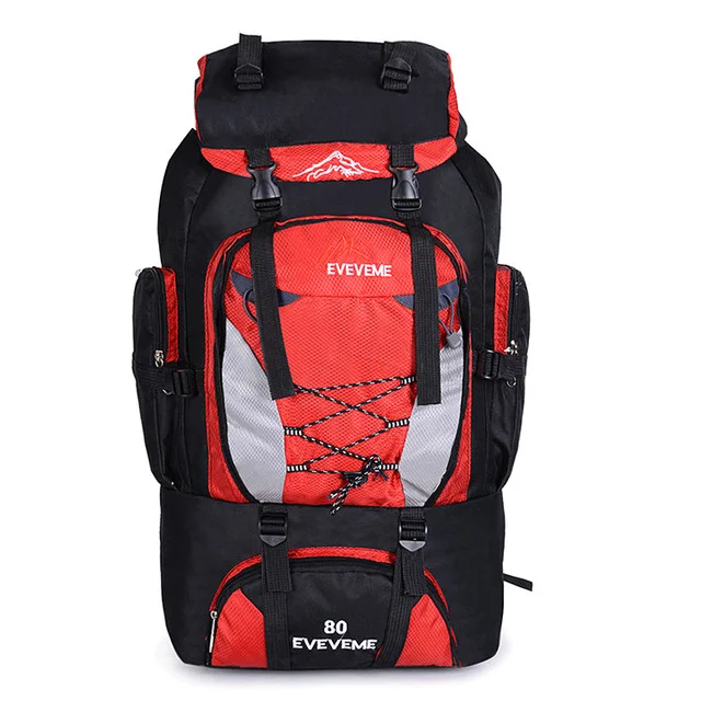 80L Red 100L Водонепроницаемый Открытый альпинистский походный рюкзак горные спортивные дорожные сумки для мужчин, женщин 100L большой емкости походные рюкзаки - Цвет: 80L Red