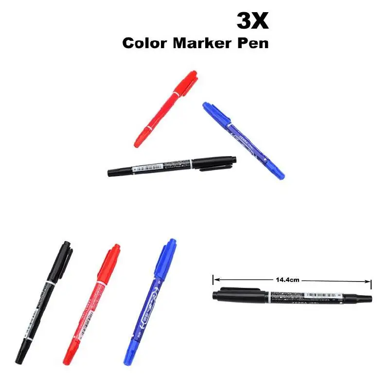 3 Pcs/Set CD-R DVD-R Media Disc Double Head Marker Pen Writing Student marker School office Stationery Supplies | Канцтовары для