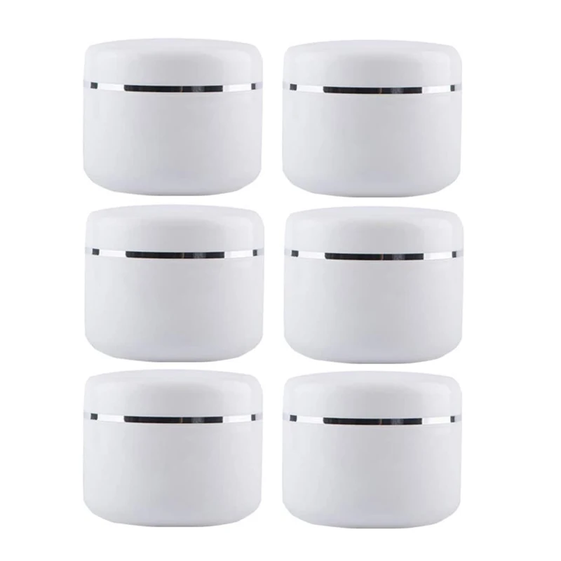 

20Pcs 250g 8 Oz White Cosmetic Jars With Inner Liners And Dome Lids, Empty Make Up Face Cream Lip Balm Lotion Travel Case Bottle