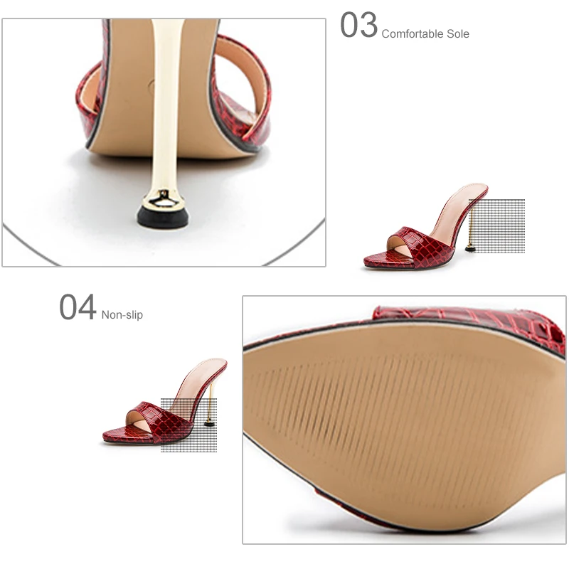 

Women High Heels Sandals Ladies Thin Heel Slippers Slides Female Pointed Toe Party Fashion Shoes Woman 2021 Summer Footwear