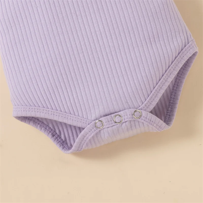 

3 Pcs Infants Baby Girls Summer Ribbed Clothes Set Solid Color Puff Sleeve Daisy Print Clothing Set Toddler Girls Outfits