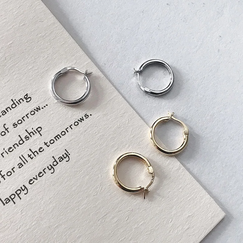 Простые креативные серьги круглые/маленькие треугольные серьги-кольца