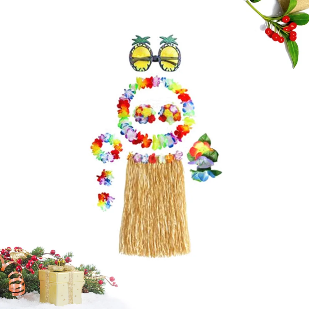 8 шт. пляжный костюм гавайской хулы платье танцевальная юбка хула из тропической