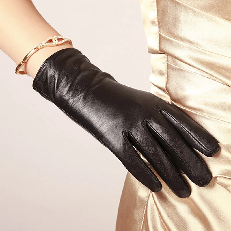 

Brand genuine sheepskin leather gloves. Men/ women leather gloves, warm winter driving cycling smooth sheepskin whole leather