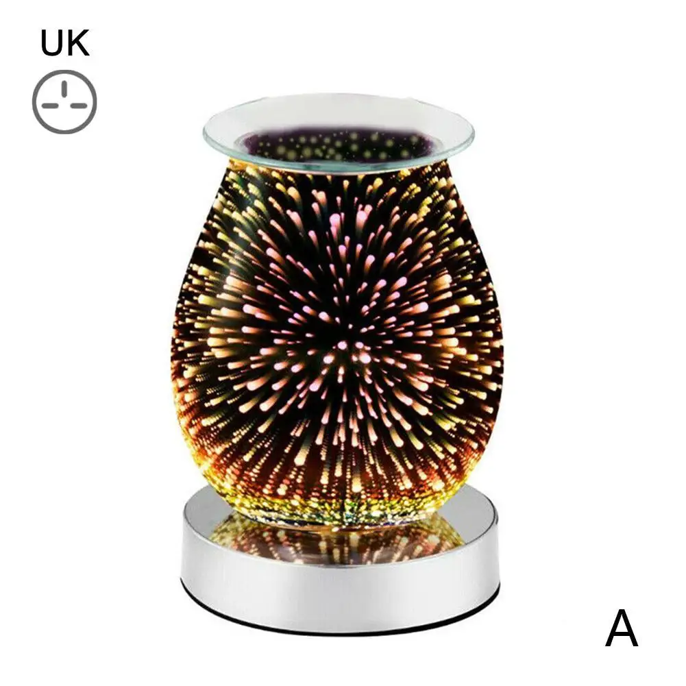 Стеклянный 3d-фейерверк Электрический ароматический воск плавкая курильница