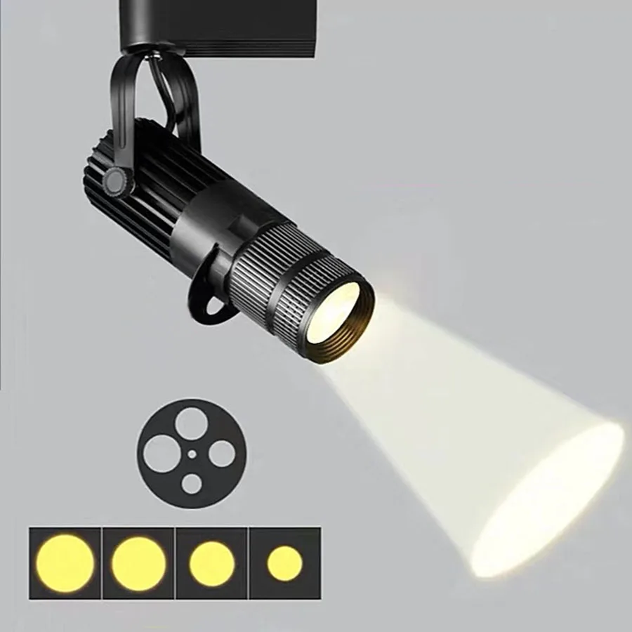

7W 15W 20W Industrial Focus Logo Projector LED Track Lights Zoomable LED Spotlight for Theater Stage Company Restaurant Store
