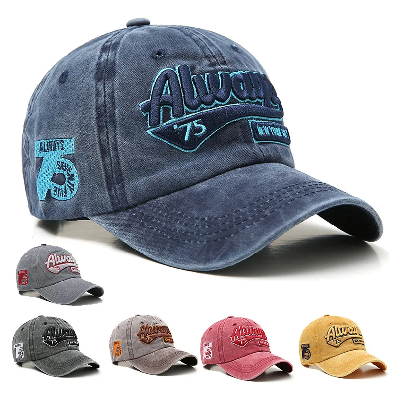 

New Washed Cotton Baseball Cap Letter Embroidered Cap Casual Men Women Visor Caps Hip Hop Snapback Hat Trucker Hats Gorras CP149