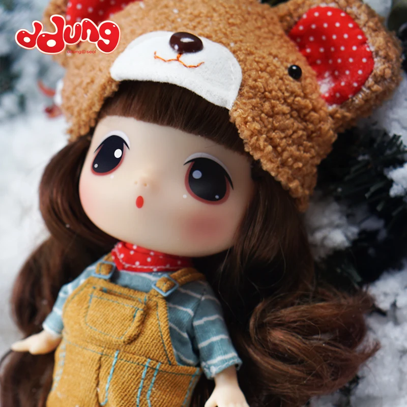 Кукла Ddung 18 см штаны на подтяжках медведь подлинный корейский одевание кукол BJD прекрасный ребенок девочка классическая коллекция подарок на год