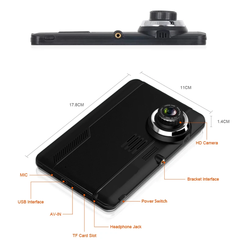 Anfilite 7 дюймовый емкостный Android автомобильный GPS навигатор четырехъядерный 16 ГБ