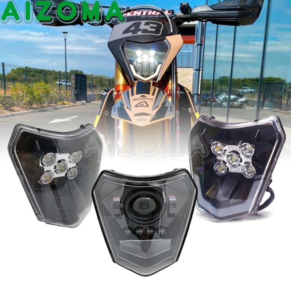 

Enduro E8 Dual Sport LED Headlamp Motocross Hi/Lo Beam Headlight For 125-500 TE TC FE FC TX EXC EXC-F XC-W SX-F 690 Six Days TPI