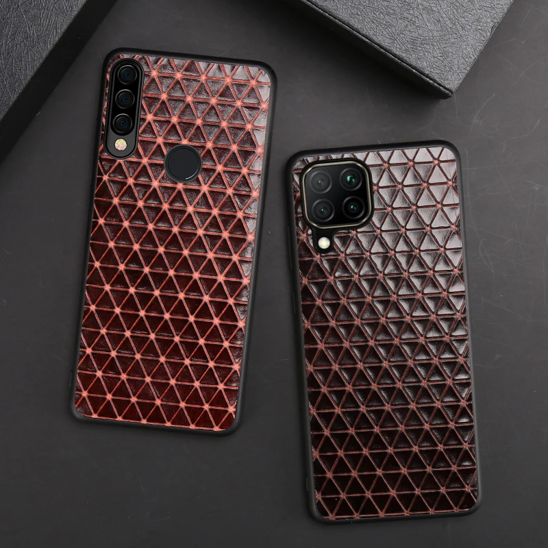 Высококлассный мужской чехол из натуральной кожи для телефона Huawei P40lite воловьей