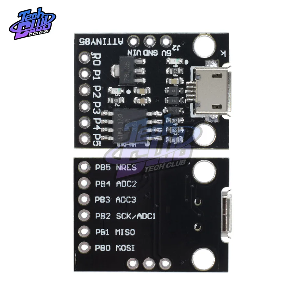 Плата разработки ATTINY для ATtiny13A/ATtiny25/ATtiny45/ATtiny85 редактор программирования Micro Usb
