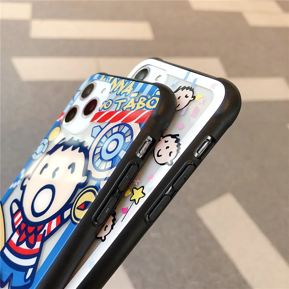 Чехол для телефона из закаленного стекла с японским аниме Minna No Tabo iPhone 12pro Max 11 7 8 plus