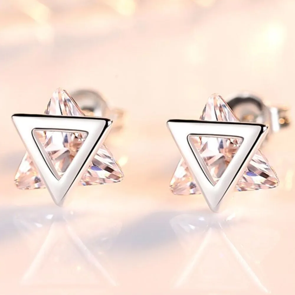 Женские серьги гвоздики из серебра 925 пробы с цирконом|Серьги-гвоздики| |