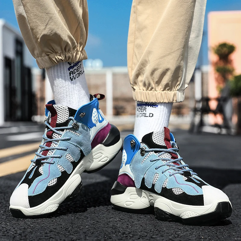 Новинка Осень-зима 2019 модная повседневная сетчатая Мужская обувь с высоким