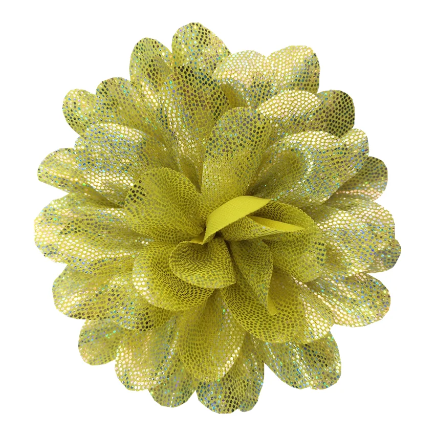 Обруч Ручной работы с блестящими цветами из ткани диаметром 8 см Шифоновый Цветок