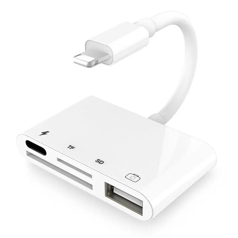 4 в 1 док-станция для IPhone XR XS 8 7 plus Ipad Ipod SD TF кардридер USB порт для Lightning-USB клавиатура Камера концентраторы