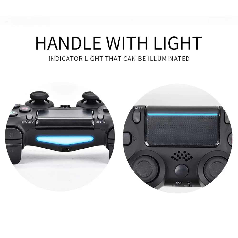 

Wireless PS4 Controller Bluetooth Gamepads For PlayStation 4 Pro/Slim Game Joystick (With 2*Light Stickers 2*Joystick Cap)