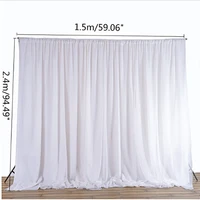 White Sheer Silk Cloth Drapes Panels Hanging Curtains Photo Backdrop Wedding Party Events DIY Decoration Textiles 2.4x1.5M