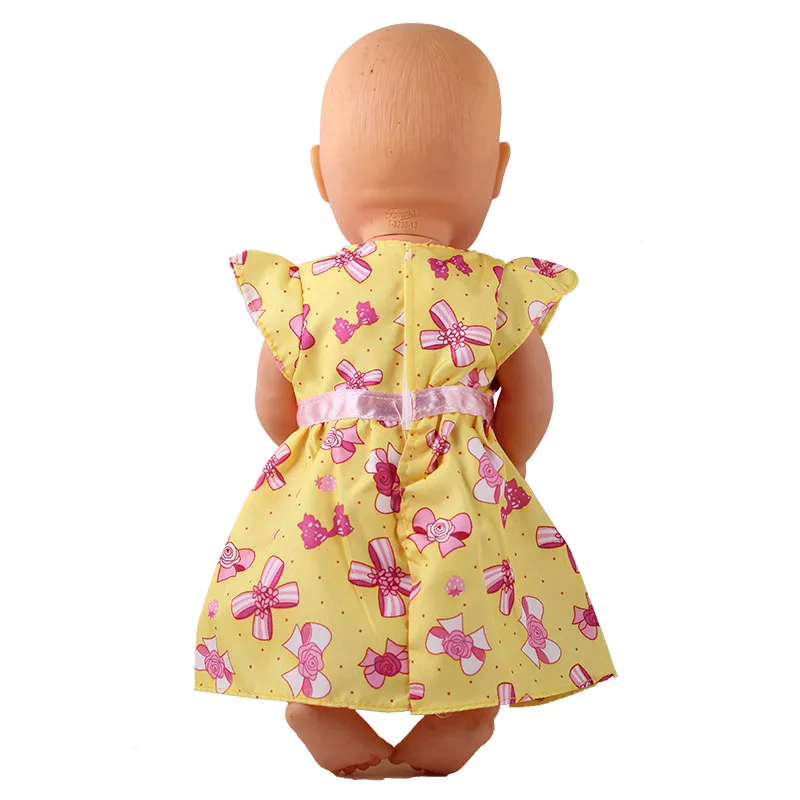 Новое милое желтое платье с бантом комплект одежды для отдыха размер 35 см кукла